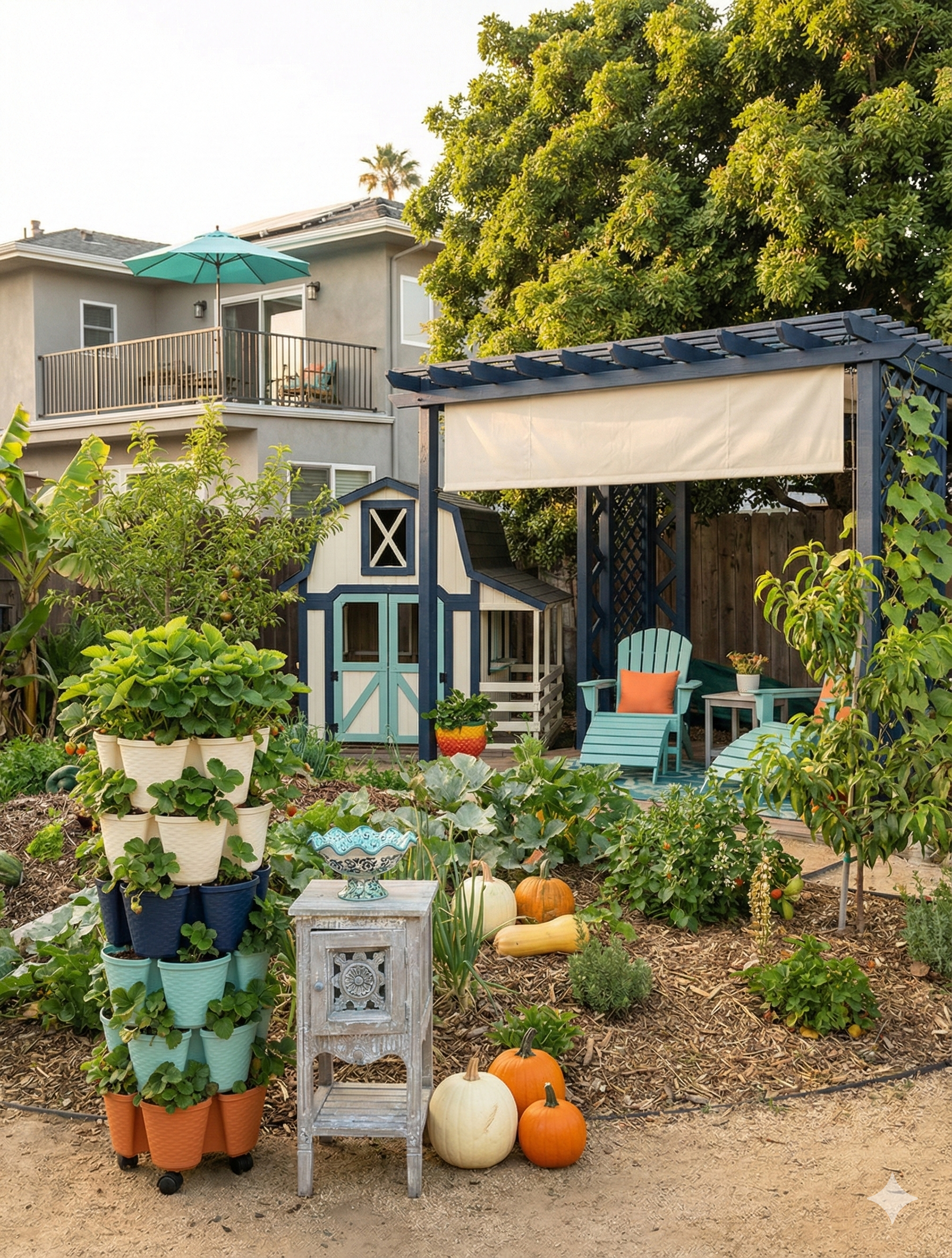 Children learning in the Bright House regenerative garden